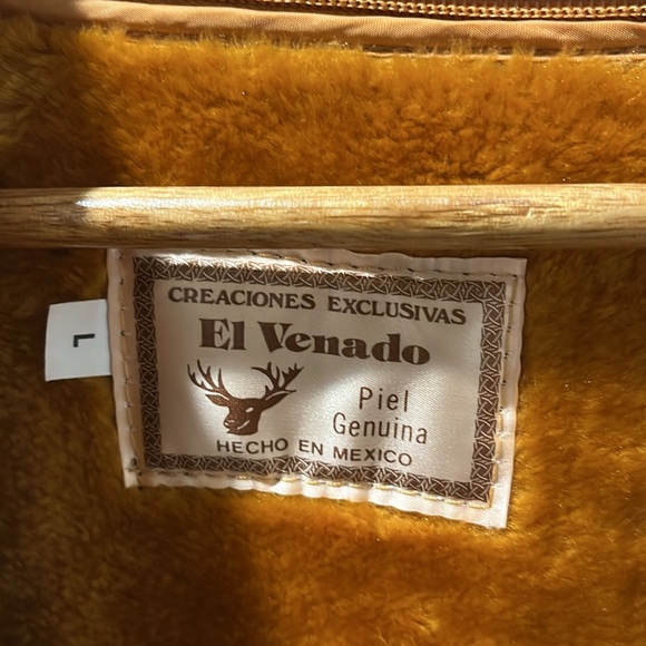 Men’s fur lined bomber leather jacket from Mexico - Picture 3 of 3